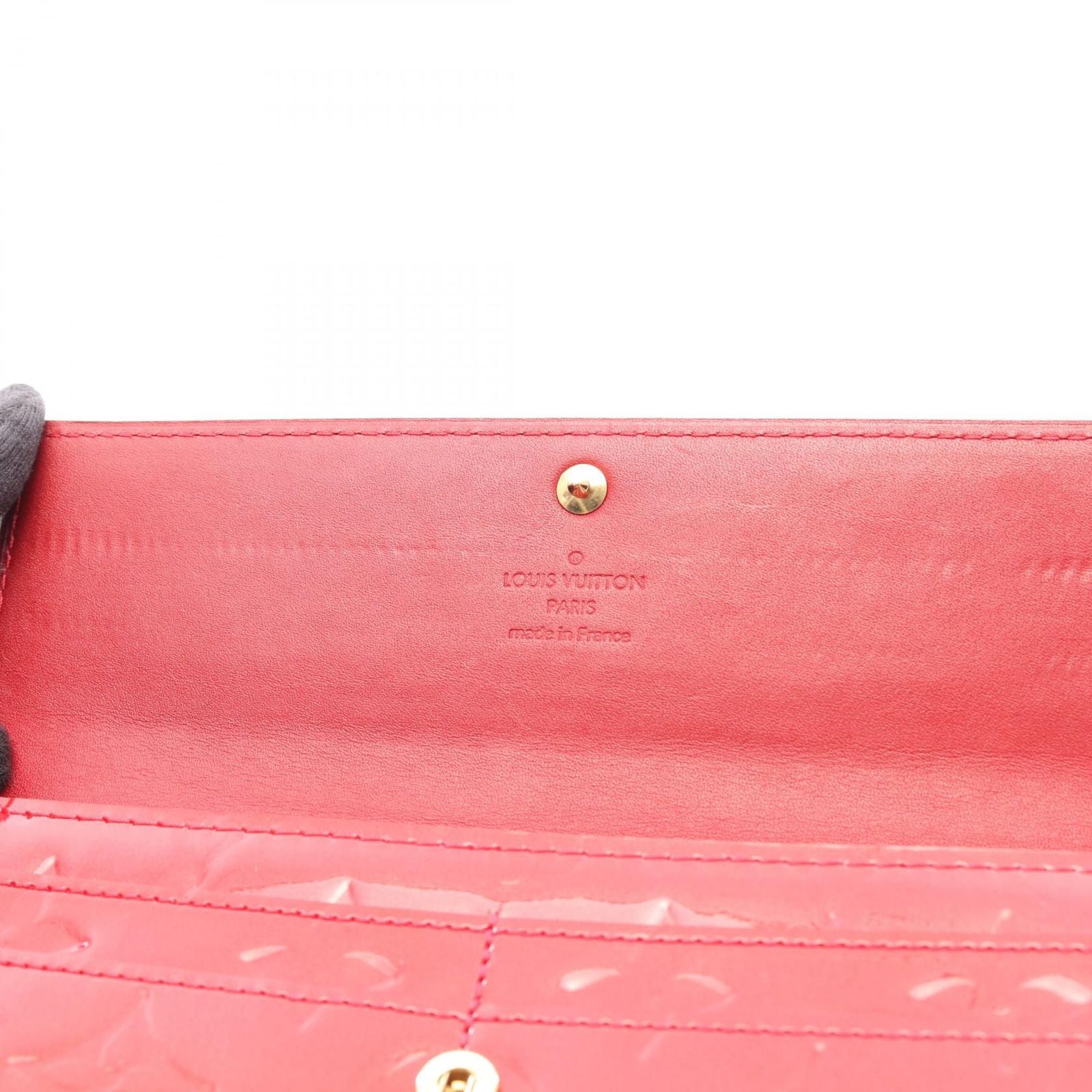Louis Vuitton Bifold Wallet Portefeuille Sarah Monogram Vernis Pomme D'amour — view 6