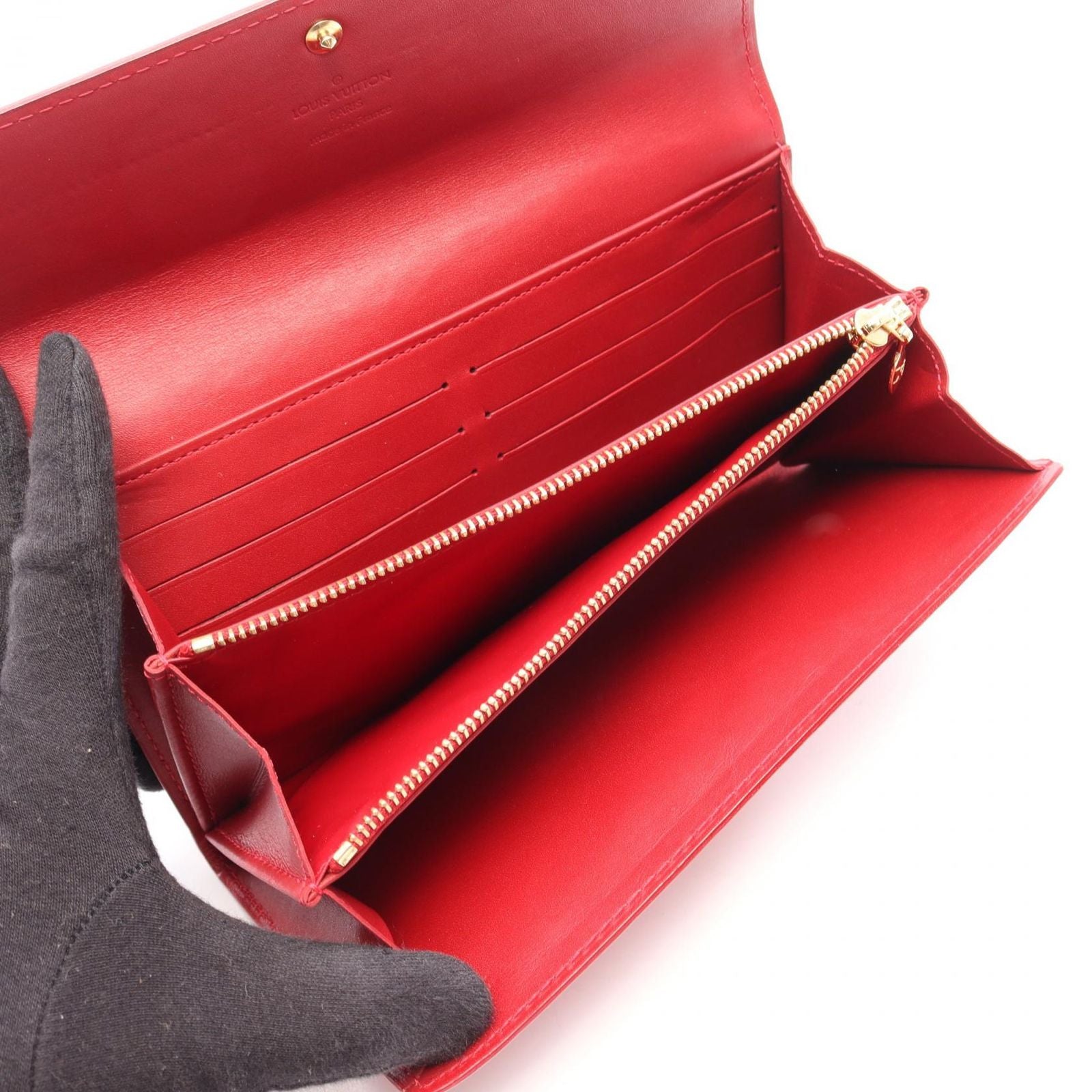 Louis Vuitton Bifold Wallet Portefeuille Sarah Monogram Vernis Pomme D'amour — view 3