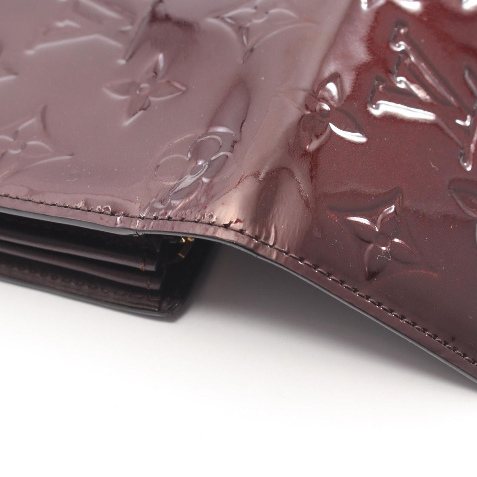 Louis Vuitton Bifold Wallet Portefeuille Sarah Monogram Vernis Amarante Leather — view 8