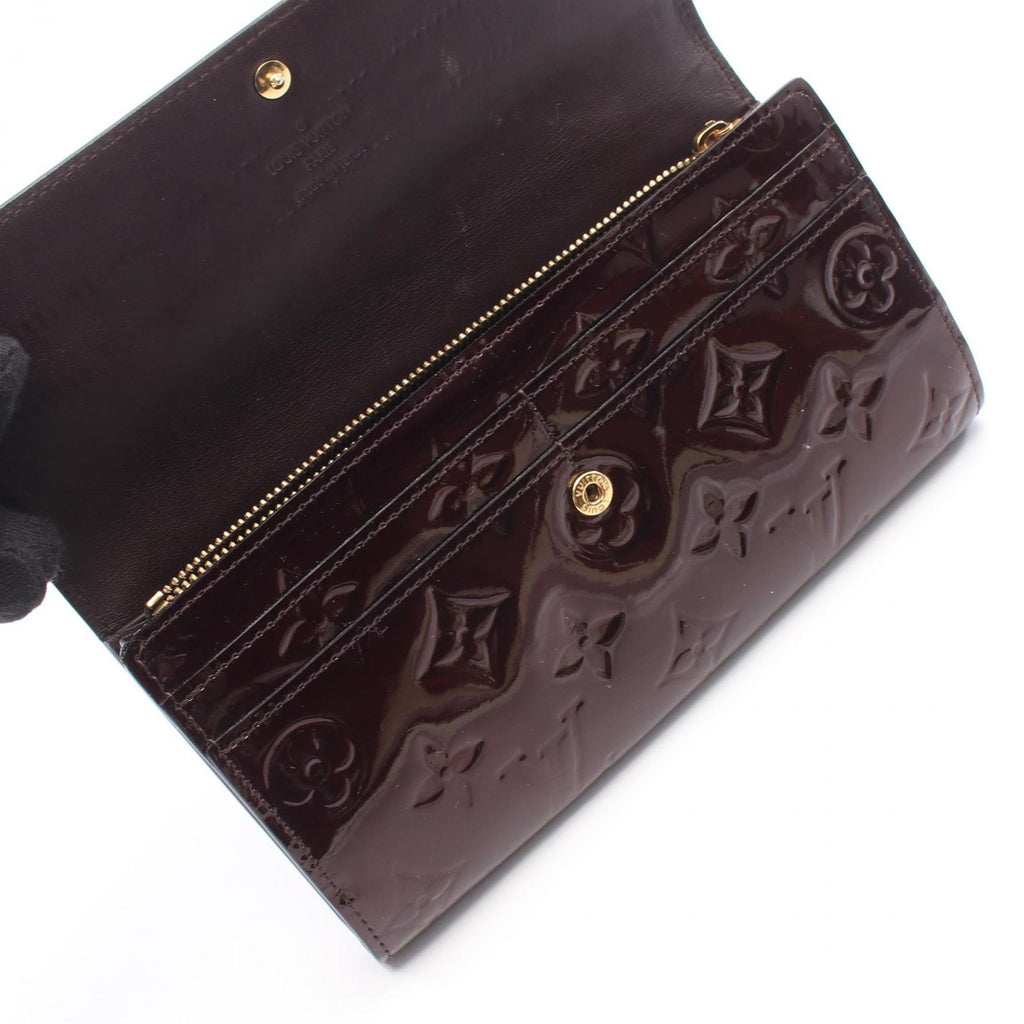 Louis Vuitton Bifold Wallet Portefeuille Sarah Monogram Vernis Amarante Leather — view 7