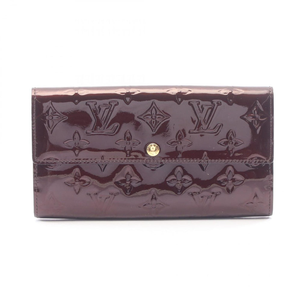 Louis Vuitton Bifold Wallet Portefeuille Sarah Monogram Vernis Amarante Leather
