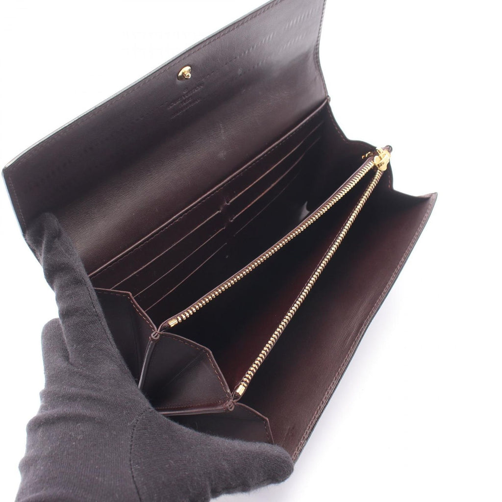 Louis Vuitton Bifold Wallet Portefeuille Sarah Monogram Vernis Amarante Leather — view 3