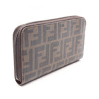 Fendi Round Wallet Zucca Brown Leather — view 2