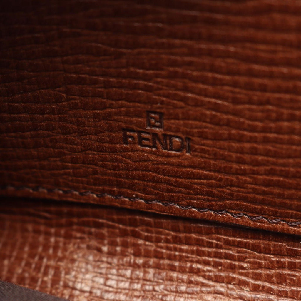 Fendi Round Wallet Zucca Brown Leather — view 4