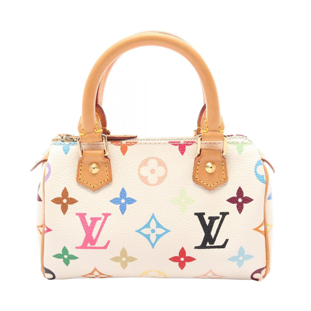 Louis Vuitton Handbag Mini Speedy Monogram Multicolor Blanc Leather