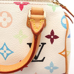Louis Vuitton Handbag Mini Speedy Monogram Multicolor Blanc Leather — view 7