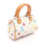 Louis Vuitton Handbag Mini Speedy Monogram Multicolor Blanc Leather — view 2