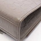 Saint Laurent Paris Shoulder Bag Kate Monogram Croco Embossed Gray Leather — view 7