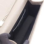 Saint Laurent Paris Shoulder Bag Kate Monogram Croco Embossed Gray Leather — view 3