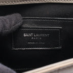 Saint Laurent Paris Shoulder Bag Kate Monogram Croco Embossed Gray Leather — view 4