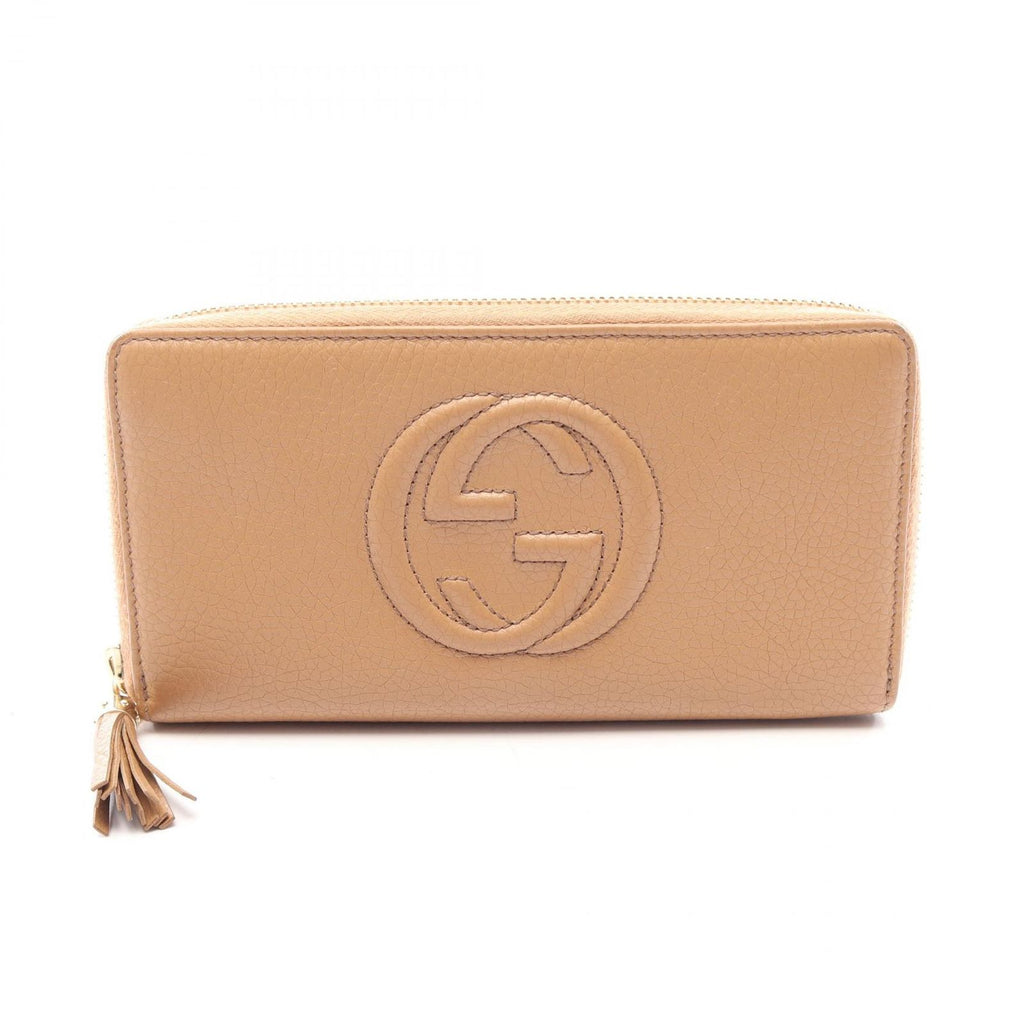 Gucci Round Wallet Soho Interlocking G Brown Leather