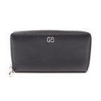 Gucci Round Wallet GG Metal Black Leather