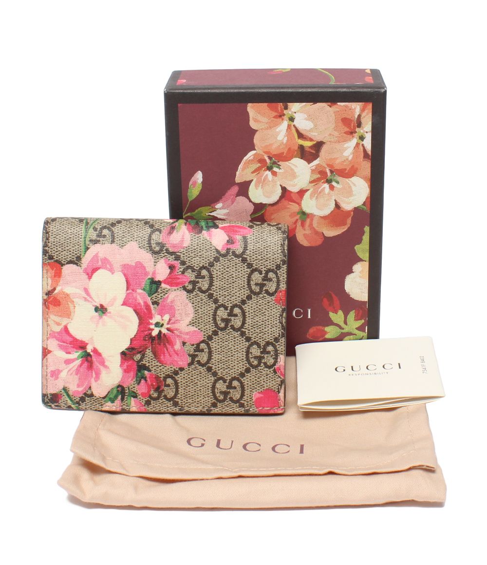 Gucci Bifold Wallet Card Case GG Blooms Supreme