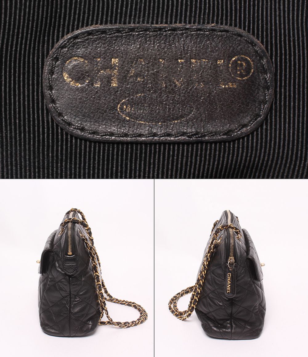 Chanel Chain Shoulder Bag Gold Quilted — view 4