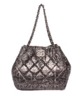 Chanel Chain Tote Shoulder Bag Silver