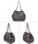 Chanel Chain Tote Shoulder Bag Silver — view 2