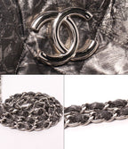 Chanel Chain Tote Shoulder Bag Silver — view 8