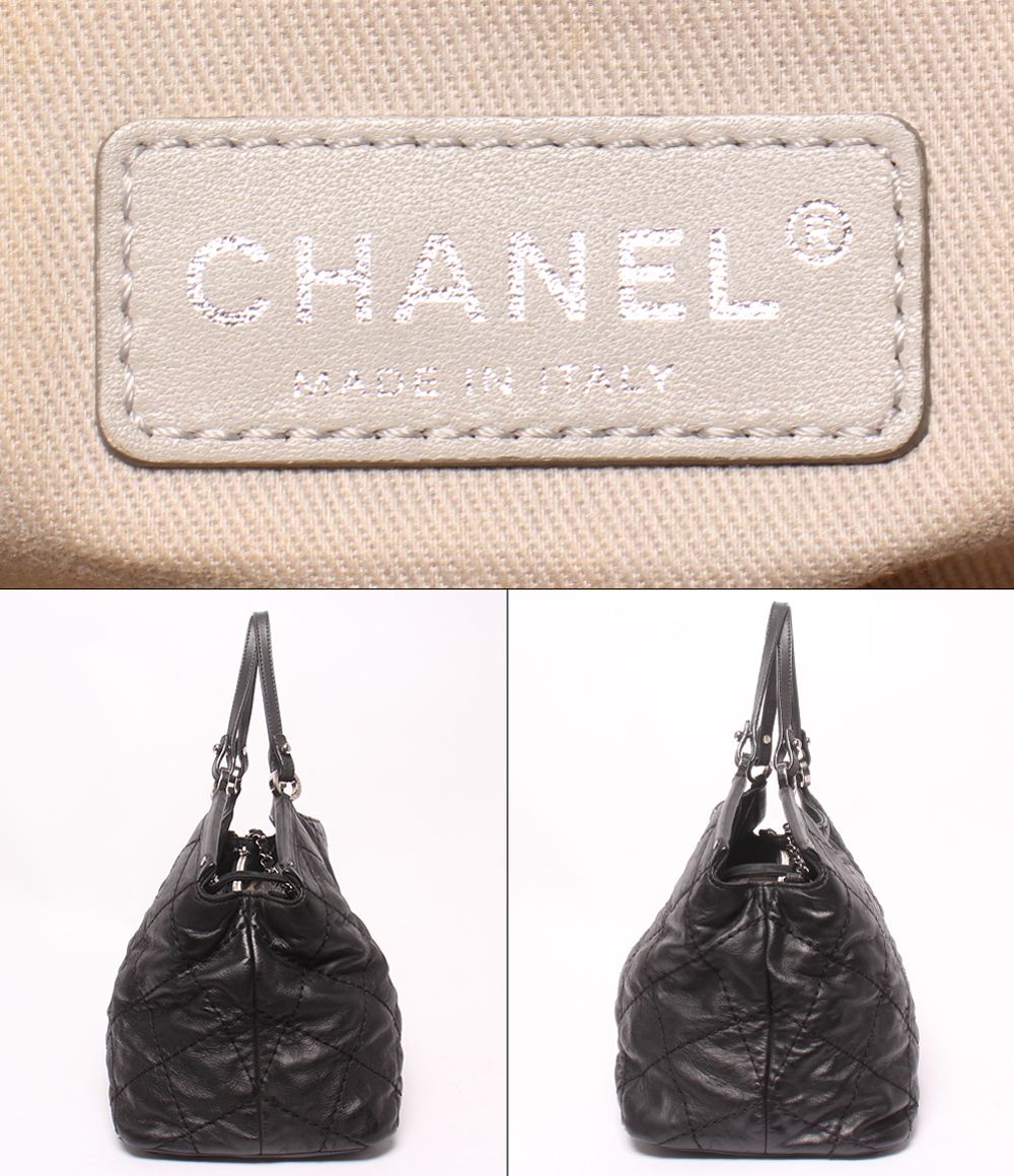 Chanel 2-Way Tote Chain Shoulder Bag Wild Stitch Silver — view 4