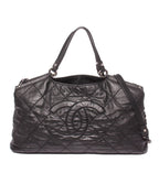 Chanel 2-Way Tote Chain Shoulder Bag Wild Stitch Silver