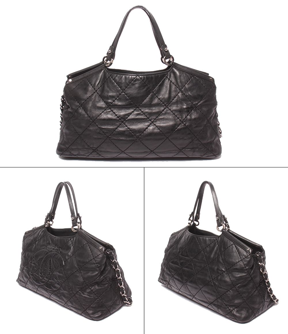 Chanel 2-Way Tote Chain Shoulder Bag Wild Stitch Silver — view 2