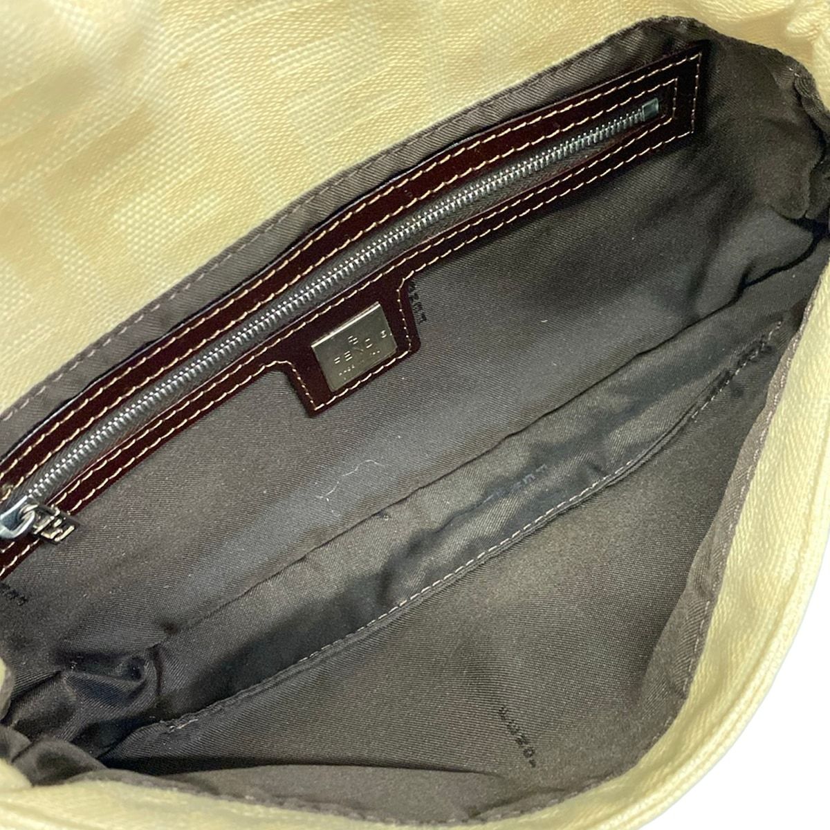 Fendi Shoulder Bag Mamma Bucket Beige Dark Brown Leather — view 7