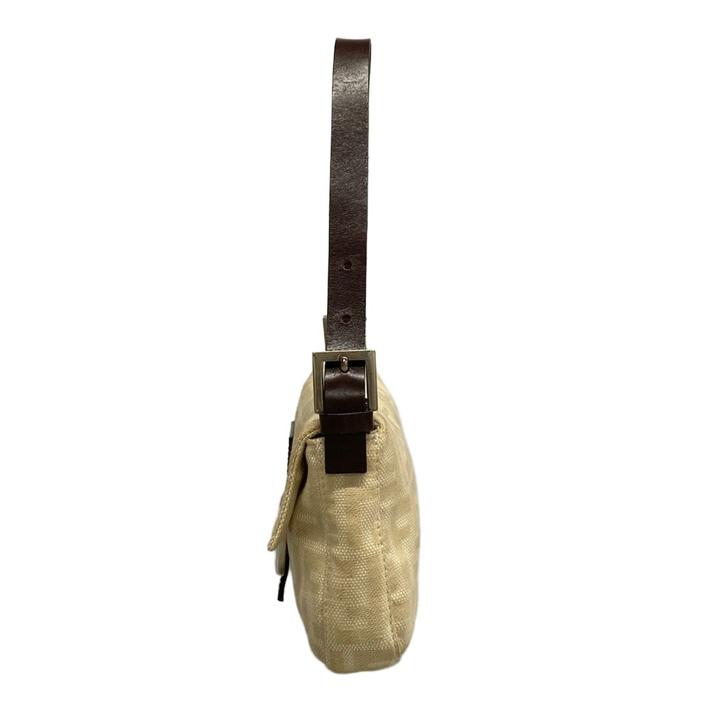 Fendi Shoulder Bag Mamma Bucket Beige Dark Brown Leather — view 4