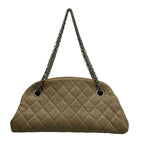 Chanel Shoulder Bag Mademoiselle matelasse Gray Beige Leather — view 3