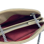 Chanel Shoulder Bag Mademoiselle matelasse Gray Beige Leather — view 7