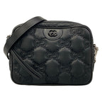 Gucci Shoulder Bag GG Matelasse Black Detachable Strap Leather