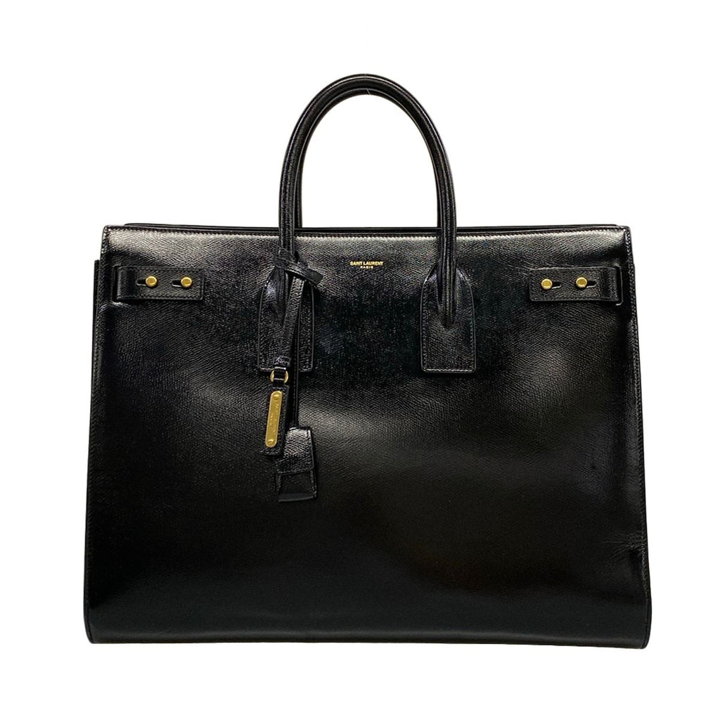 Saint Laurent Paris Tote Bag Sac de Jour Souple Large Black Leather