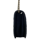 Chanel Shoulder Bag Quilted Black Chain Gold Faux Pearl Bijou — view 2