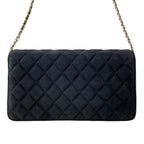 Chanel Shoulder Bag Quilted Black Chain Gold Faux Pearl Bijou — view 3