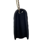Chanel Shoulder Bag Quilted Black Chain Gold Faux Pearl Bijou — view 4