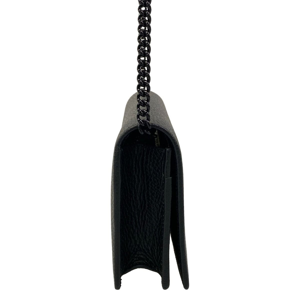 Gucci Shoulder Bag GG Marmont Leather Mini Chain Black — view 2
