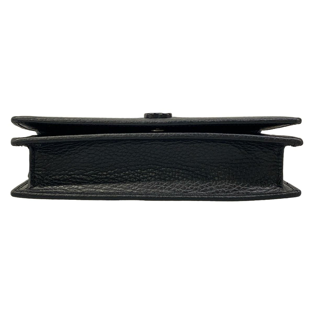 Gucci Shoulder Bag GG Marmont Leather Mini Chain Black — view 5