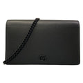 Gucci Shoulder Bag GG Marmont Leather Mini Chain Black