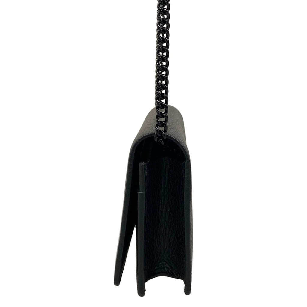 Gucci Shoulder Bag GG Marmont Leather Mini Chain Black — view 4