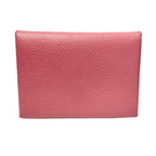 Hermes Coin Purse Calvi Duo Rose Azalea Silver