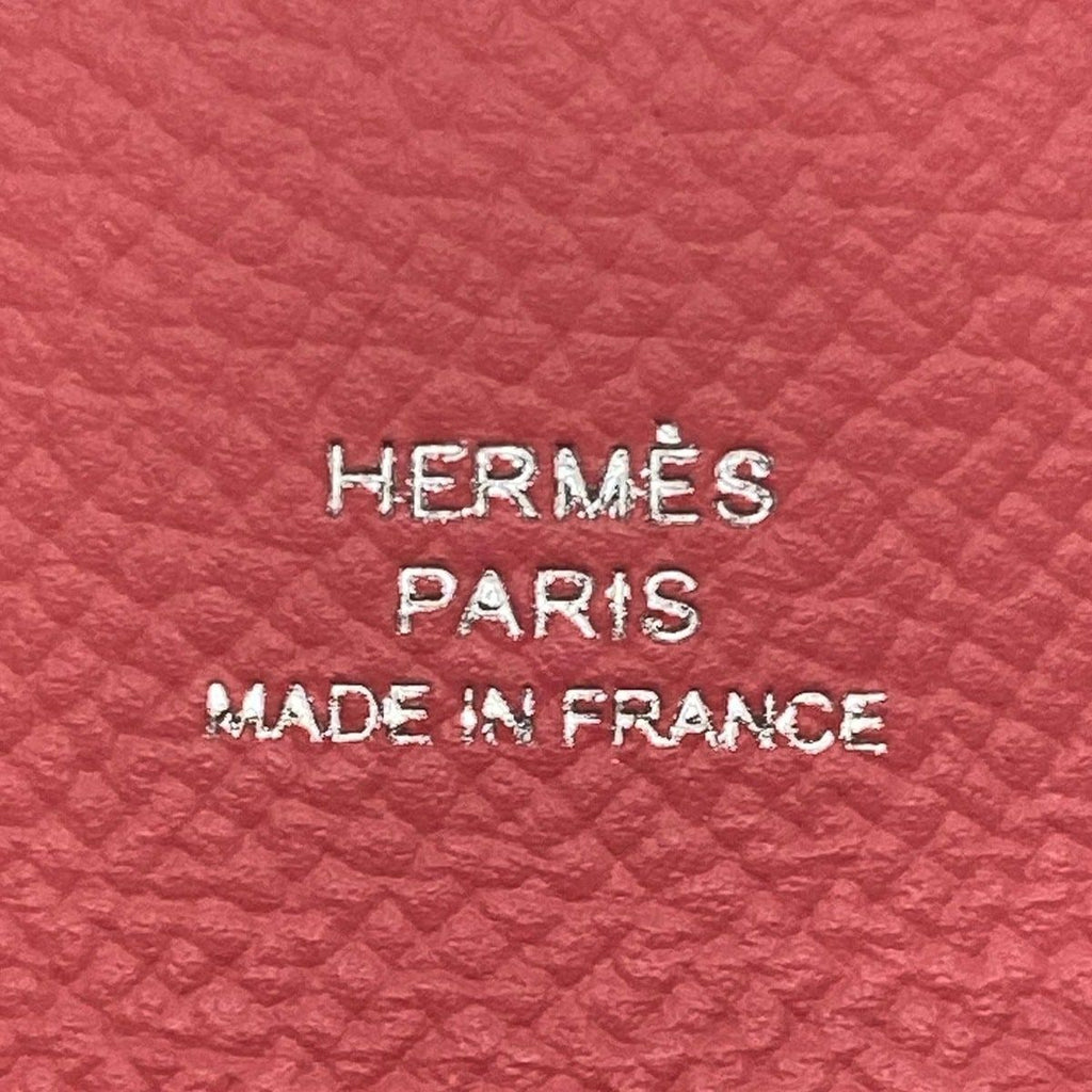 Hermes Coin Purse Calvi Duo Rose Azalea Silver — view 5