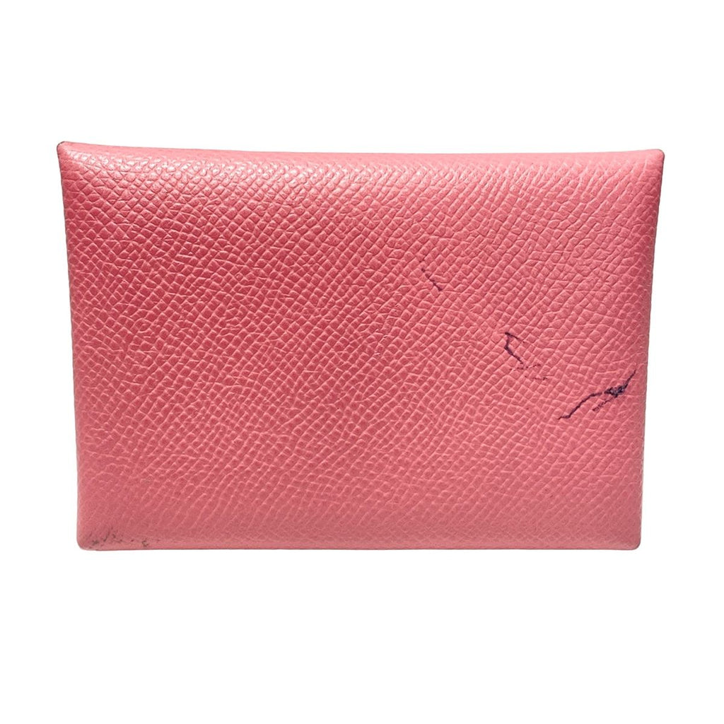 Hermes Coin Purse Calvi Duo Rose Azalea Silver — view 2