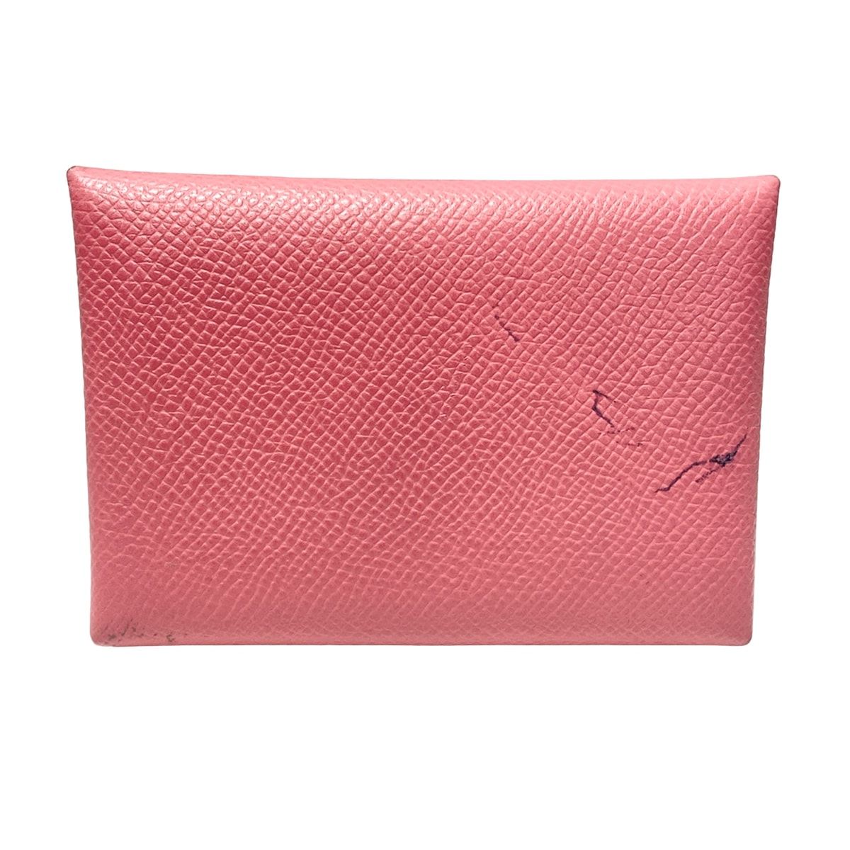 Hermes Coin Purse Calvi Duo Rose Azalea Silver — view 2