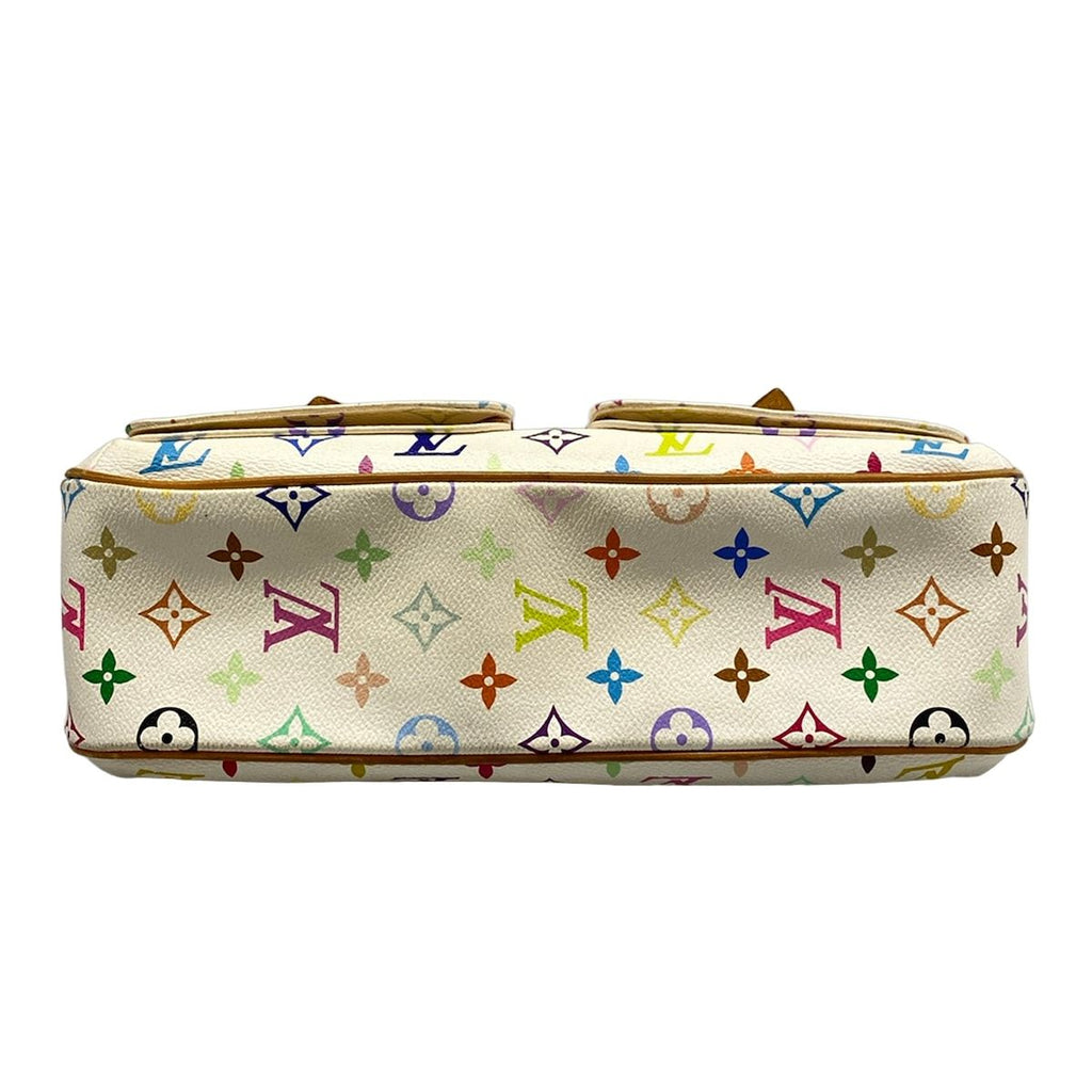 Louis Vuitton Shoulder Bag Monogram Multicolor Lodge GM Blanc Leather — view 5
