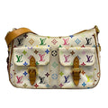 Louis Vuitton Shoulder Bag Monogram Multicolor Lodge GM Blanc Leather