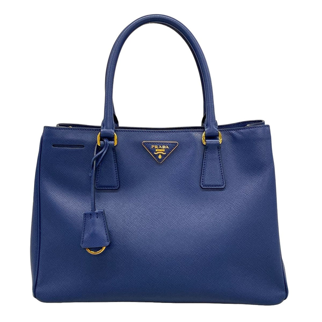 Prada Handbag Galleria Medium Bag Blue Leather