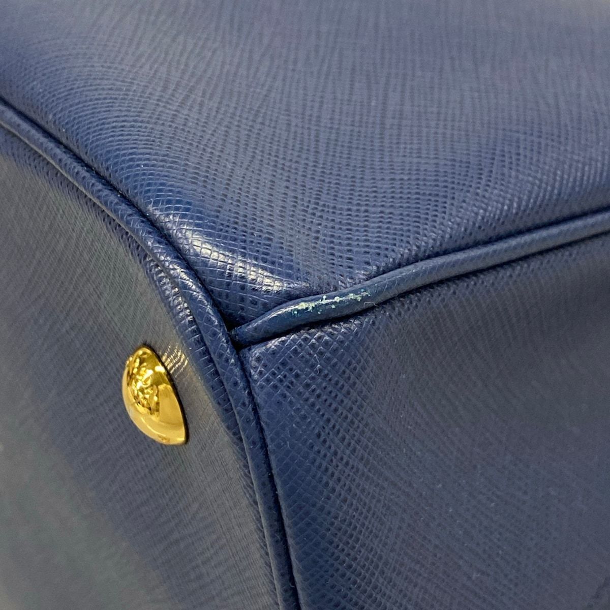 Prada Handbag Galleria Medium Bag Blue Leather — view 6