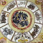 Hermes Scarf Carre 90 Yellow Red Multi Chevaux de Trait — view 4
