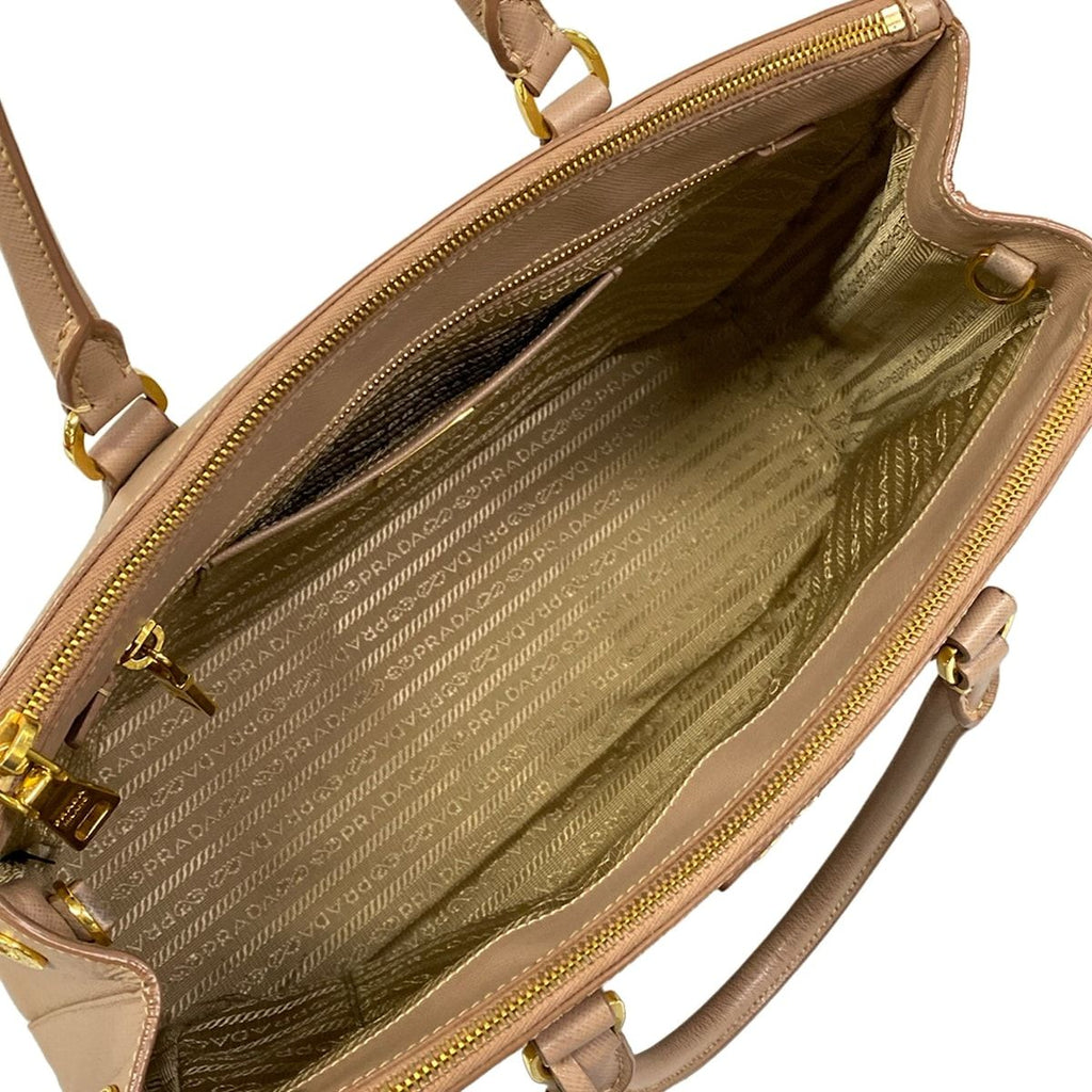Prada Tote Bag Galleria Large Pink Beige Leather — view 7