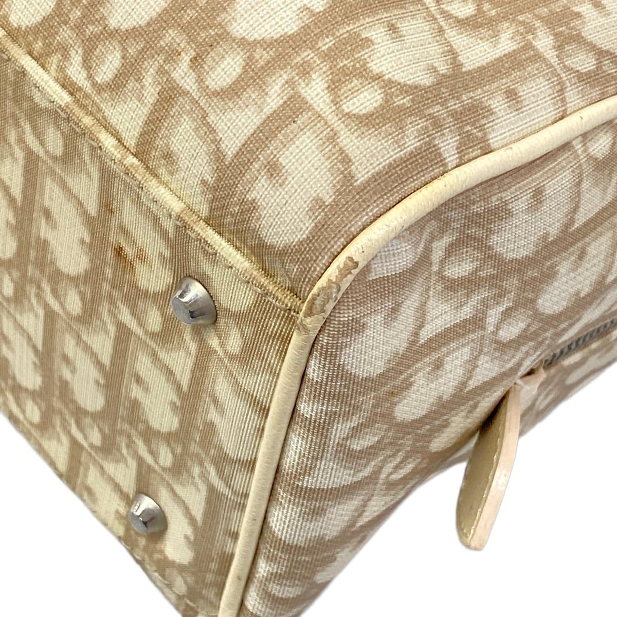Dior Handbag Trotter Beige Multi Mini Boston Flower Leather — view 6
