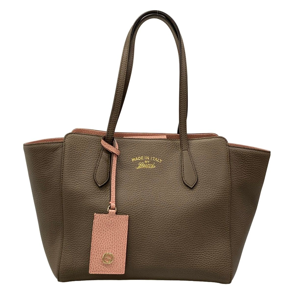 Gucci Tote Bag Swing Dark Beige Leather