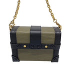 Louis Vuitton Shoulder Bag Epi Portefeuille Trunk Mini Khaki Black Chain Strap — view 3